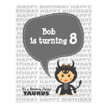 Taurus Kids Party Invitation