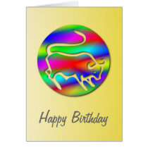 Taurus The Bull Zodiac Rainbow Colour Birthday