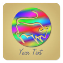Taurus The Bull Zodiac Rainbow Name Tag Gift Tag