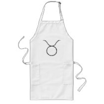 Taurus. Zodiac Astrology Sign. Black. Aprons
