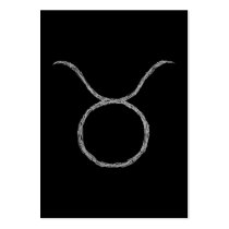 Taurus. Zodiac Astrology Sign. Black. Business Cards
