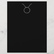 Taurus. Zodiac Astrology Sign. Black. Full Color Flyer