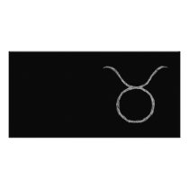 Taurus. Zodiac Astrology Sign. Black. Photo Card Template