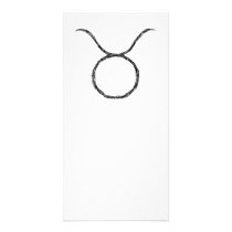Taurus. Zodiac Astrology Sign. Black. Photo Greeting Card