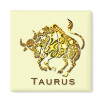 Taurus Zodiac Square Button Magnets