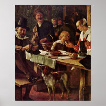 Tavern Garden Detail by Jan Havickszoon Steen Print