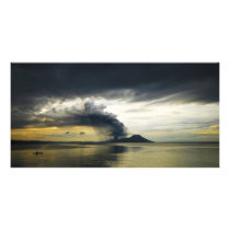 Tavurvur Volcano Rabaul Caldera Erupting Custom Photo Card