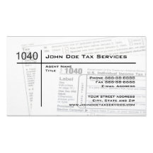 Tax Preparer Federal Tax Form Business Card