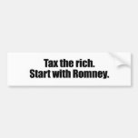 TAX THE RICH START WITH ROMNEY.png Bumper Stickers