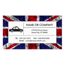taxi britannique cartes de visite professionnelles