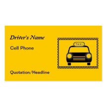 Taxi Driver Chequerboard Business Cards