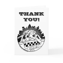 Taxi Girl Thank You Shout Out Cards