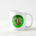 TAXI Gold Monogram U Green light Coffee Mugs
