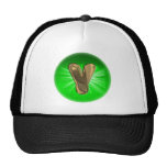 TAXI Gold Monogram Y Green light Hats