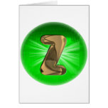TAXI Gold Monogram Z Green light Greeting Cards