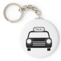 Taxi in Black & White Key Chains