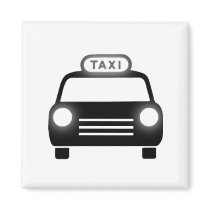 Taxi in Black & White Magnet