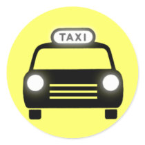 Taxi in Black & White Stickers