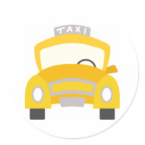 Taxi Print Round Sticker