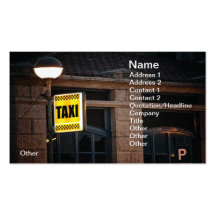 Taxi sign business card templates