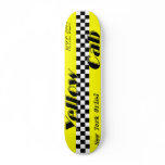 Taxi! Yellow cab chequered design skateboard