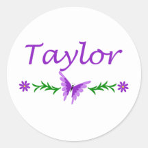 Taylor (Purple Butterfly) Stickers