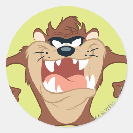 Taz posing 14 round sticker