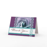 TBA Award - Blue and Purple Rose Wedding Thank You cards