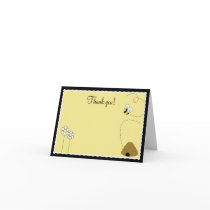 {TBA} Bee Happy Bumble Bee Folded Thank you notes Card