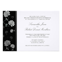 TBA: Black and White Floral Wedding Invitations invitations