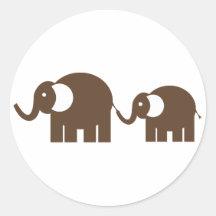 {TBA} Brown Elephants Stickers