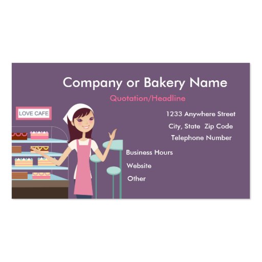 {Tba} Carte de visite de boulangerie/magasin de pâ