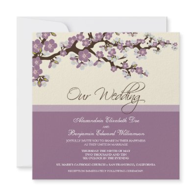 Wedding Sites on Tba  Cherry Blossom Wedding Invitation  Lilac  By Theweddingshoppe