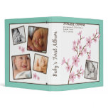 {TBA} Custom Baby Album: Aqua Cherry Blossom binders