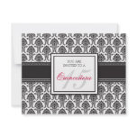 {TBA} ENGLISH Black Damask Quinceanera Invitation