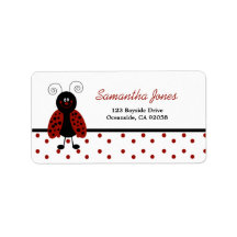 {Tba} Étiquette noir de dot address de LoveBug Étiquettes D’adresse