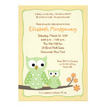 {TBA}HOOT OWLS Green Neutral Baby Shower 5x7 Personalized Announcement