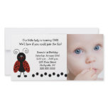 {TBA} Little Ladybug Photo Birthday / Birth Personalized Photo Card