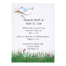 TBA - Lovebirds Wedding Reception Invitation