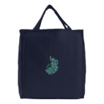{TBA} Peacock Embroidered reusable Canvas tote bag embroidered bags