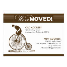{TBA} POSTCARD: We've Moved! Antique Bicycle
