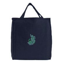 {Tba} Sac fourre-tout réutilisable à toile brodé p