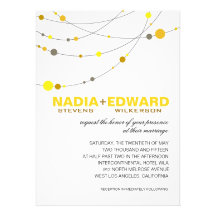 ::TBA:: Stylish Strands | white yellow Personalized Invite