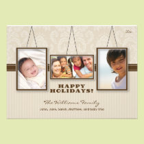{TBA} Wall Frames Custom Family Holiday Card (tan) invitations