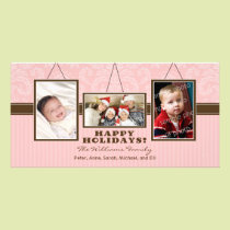 {TBA} Wall Frames Family Holiday Photocard (pink) photo cards