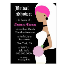 TBA WINNER 311-PINK TATTOO BRIDAL INVITATION POSTCARDS
