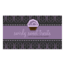TBA WINNER-SWIRLY SWEET Purple Business Card Templates