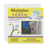 {TBA} Yellow Hippo & Birdie Birthday Party Invite