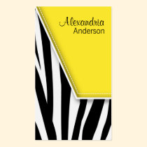 {TBA} Zany Hip Zebra Print Business Cards (yellow) business cards