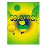 Te Amo! Brazil Flag Colours Pop Art Postcards